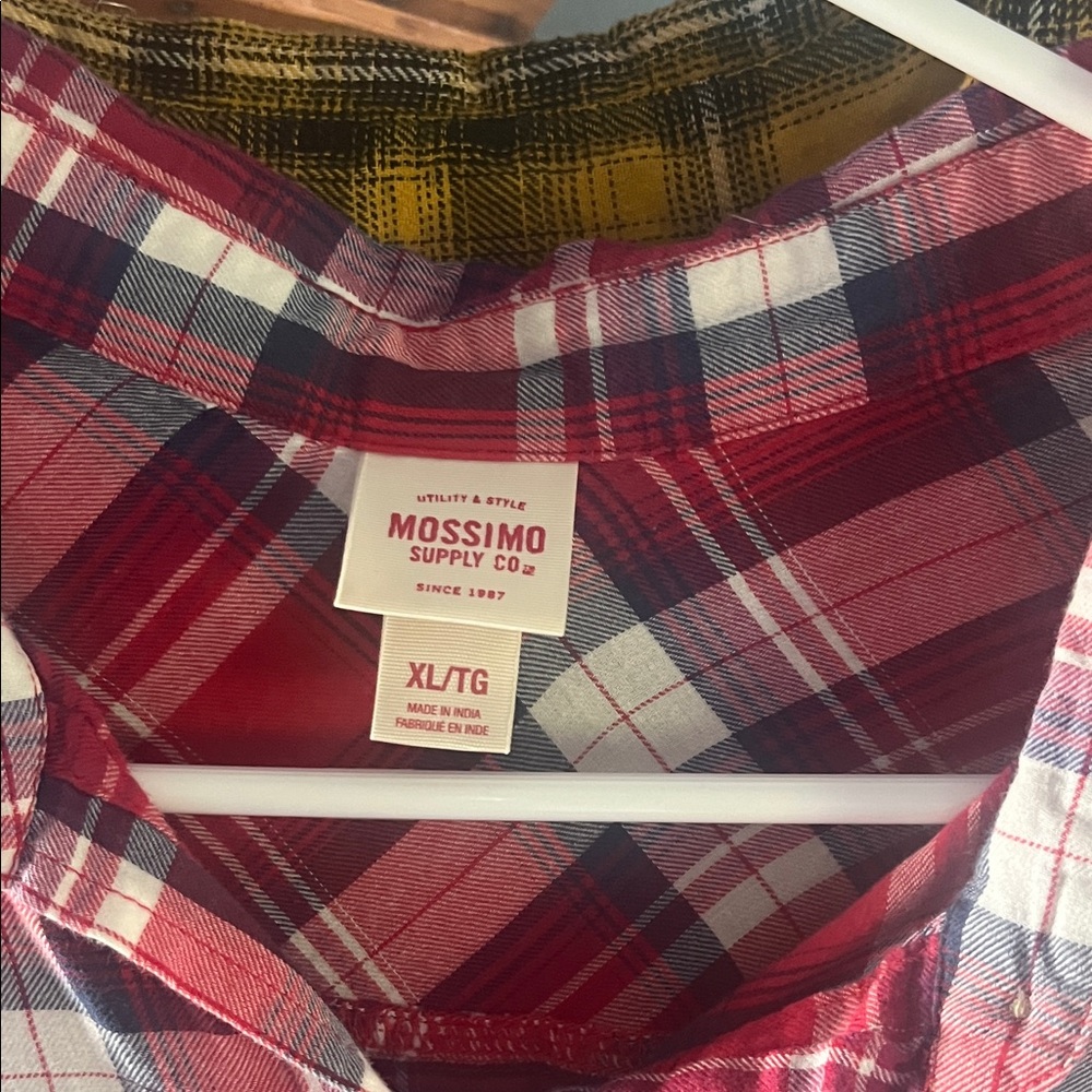 Mossimo Supply Co. Red Plaid Button Down Shirt